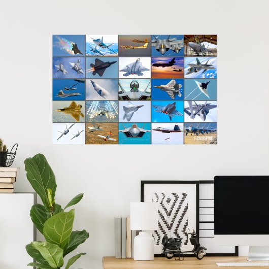 F-22A RAPTOR "MONTAGE" POSTER (Thuiskantoor)