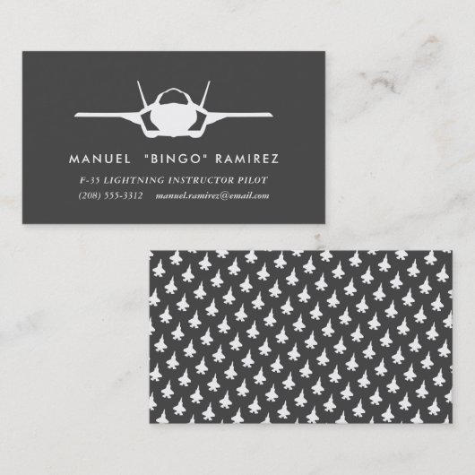 F-35 bliksem 2 Piloot Professional Visitekaartje (Voorkant / Achterkant)