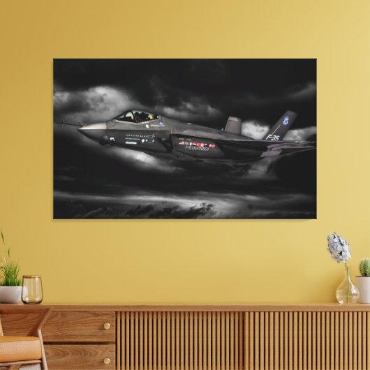 F-35 bliksem II Canvas Afdruk (Insitu (Woonkamer))