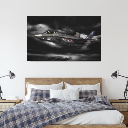 F-35 bliksem II Canvas Afdruk (Insitu (Slaapkamer))