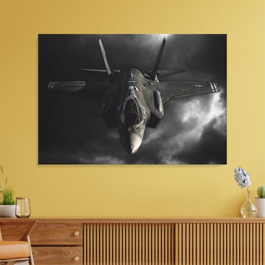 F-35 bliksem II Canvas Afdruk (Insitu (Woonkamer))