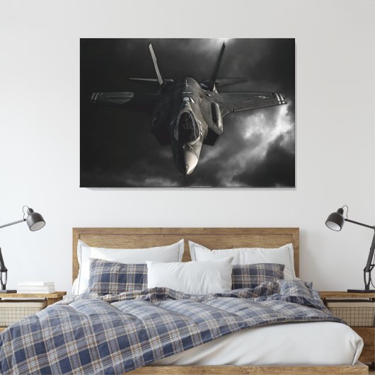F-35 bliksem II Canvas Afdruk (Insitu (Slaapkamer))