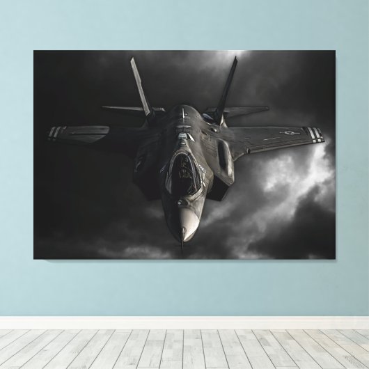 F-35 bliksem II Canvas Afdruk (Insitu (Houten vloer))