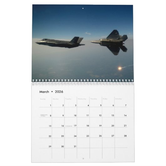 F-35 bliksem II Kalender (Mar 2026)