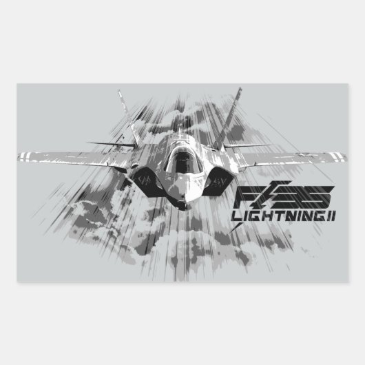 F-35 Bliksem II Rechthoekschakelaars Rechthoekige Sticker (Voorkant)