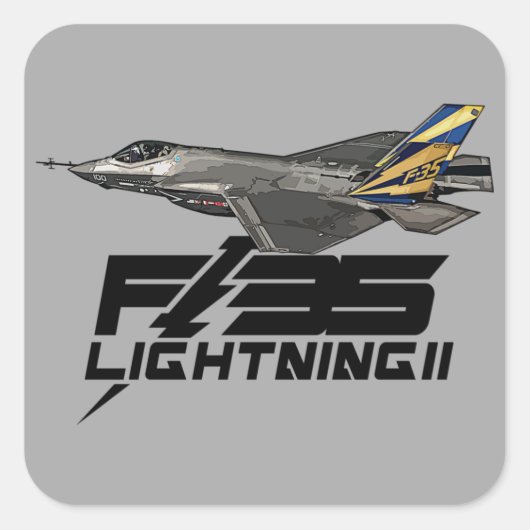 F-35 bliksem II Vierkante Sticker (Voorkant)
