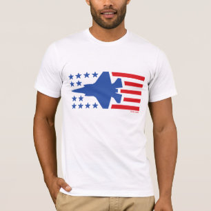 F-35 Bliksembocht Blauwe Stars Rode Stripes T-shirt