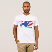 F-35 Bliksembocht Blauwe Stars Rode Stripes T-shirt (Voorkant volledig)