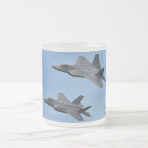 F-35 en F-22 Fighter Jet Matglas Koffiemok