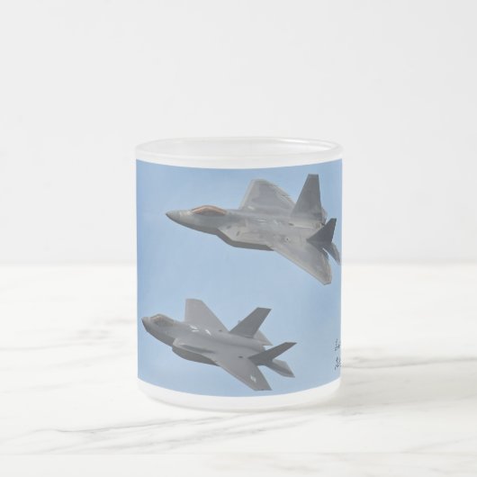 F-35 en F-22 Fighter Jet Matglas Koffiemok (Center)