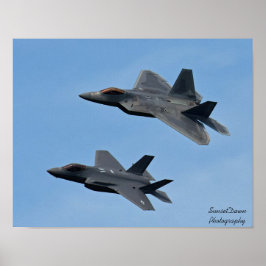F-35 en F-22 Vuurjet Poster