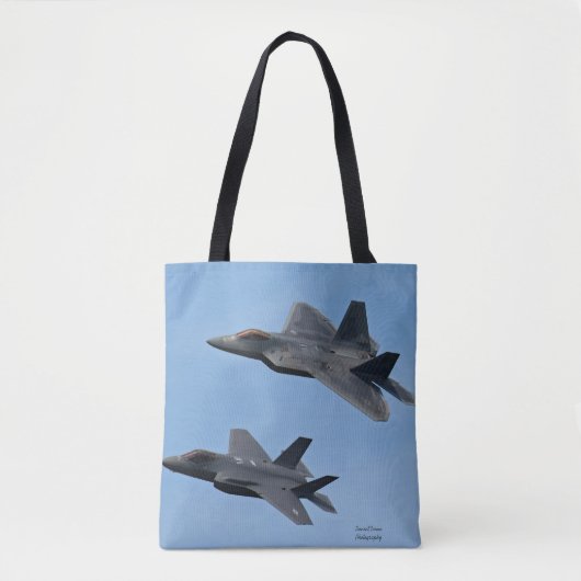 F-35 en F-22 Vuurjet Tote Bag (Voorkant)