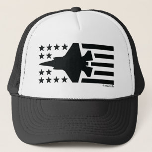 F-35 Fighter Jet Black Stars and Stripes Trucker Pet