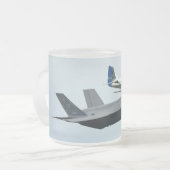 F-35 Fighter Jet met P-51 Mustang Matglas Koffiemok (Voorkant links)