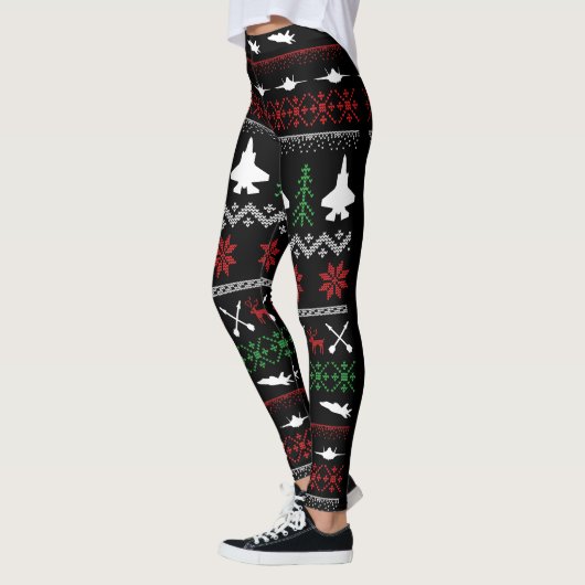 F-35 Kerstmis-leggings Leggings (Links)
