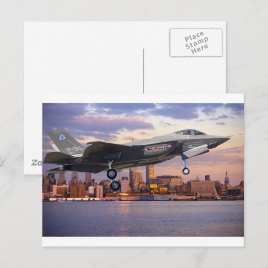 F-35 LICHTING FIGHTER VLIEGTUIG BRIEFKAART (Voorkant / Achterkant)