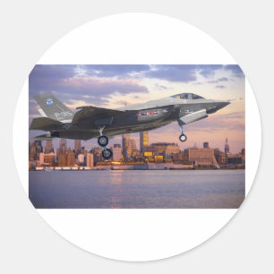 F-35 LIGHTNING FIGHTER VLIEGTUIG RONDE STICKER