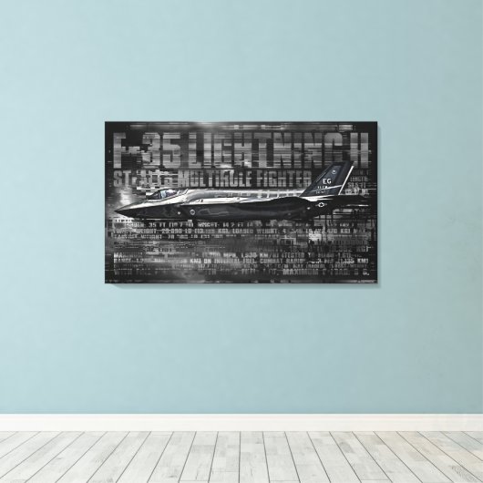 F-35 Lightning II omwikkeld canvas (Insitu (Houten vloer))