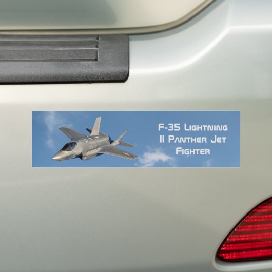 F-35 Lightning II Panther Jet Fighter in Sky Bumpersticker (Op auto)