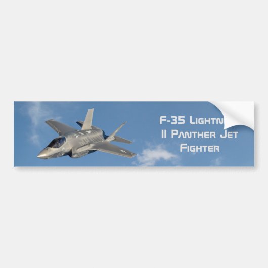 F-35 Lightning II Panther Jet Fighter in Sky Bumpersticker (Voorkant)