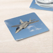 F-35 Lightning II Panther Jet Fighter in Sky Kartonnen Onderzetters (Schuin)