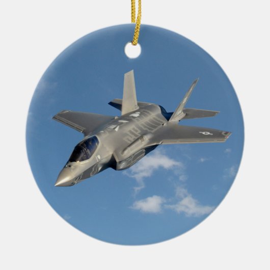 F-35 Lightning II Panther Jet Fighter in Sky Keramisch Ornament (Voorkant)