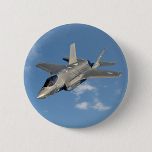 F-35 Lightning II Panther Jet Fighter in Sky Ronde Button 5,7 Cm