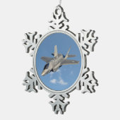 F-35 Lightning II Panther Jet Fighter in Sky Tin Sneeuwvlok Ornament (Rechts)