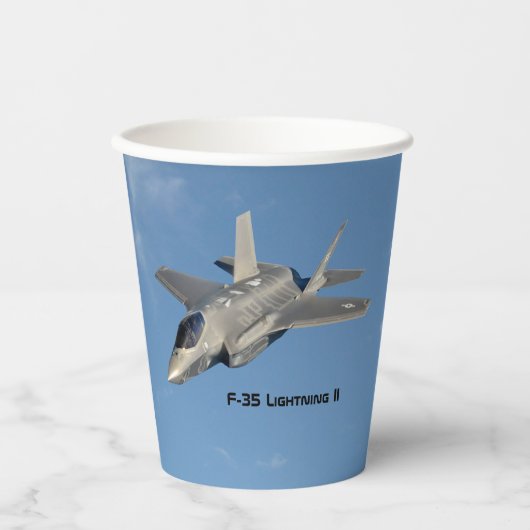 F-35 Lightning II Panther Jet Fighter Papieren Bekers (Voorkant)