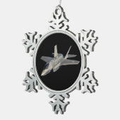 F-35 Lightning II Panther Jet Fighter Tin Sneeuwvlok Ornament (Rechts)