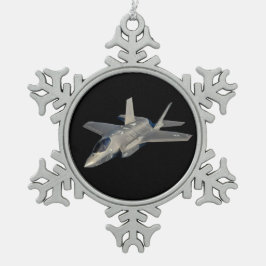 F-35 Lightning II Panther Jet Fighter Tin Sneeuwvlok Ornament