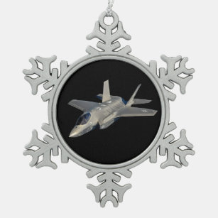 F-35 Lightning II Panther Jet Fighter Tin Sneeuwvlok Ornament