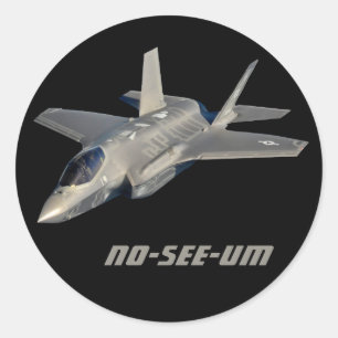 F-35 No-See-Um Jet Fighter Ronde Sticker