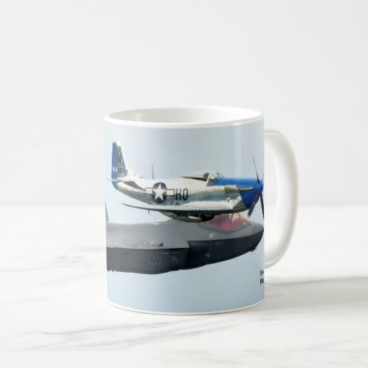 F-35 straaljager met P-51 Mustang Koffiemok (Voorkant rechts)