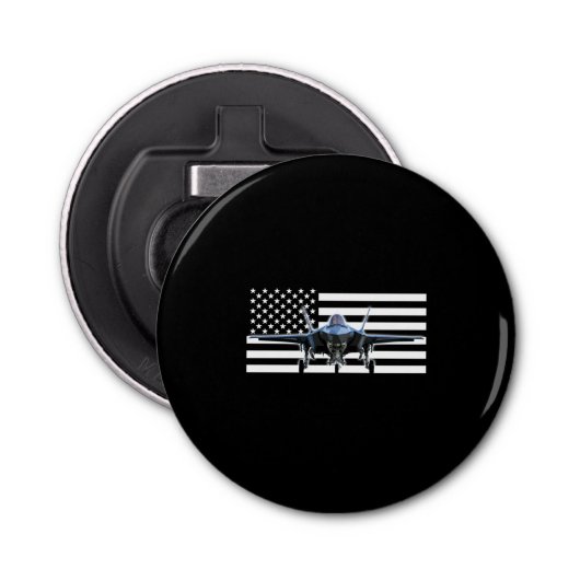 F-35 (Zwarte vlag) Button Flesopener (Voorkant)
