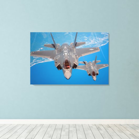 F-35A LICHTING II 24x36 Canvas Afdruk (Insitu (Houten vloer))