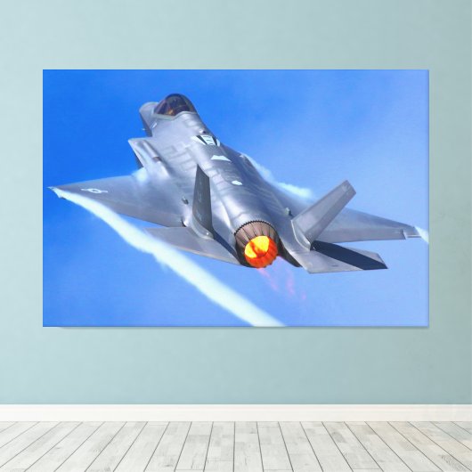 F-35A LICHTING II 40x60 Canvas Afdruk (Insitu (Houten vloer))