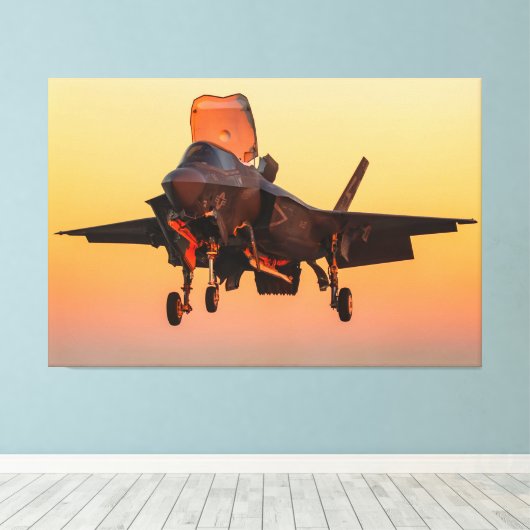 F-35B LICHTING II 40x60 Canvas Afdruk (Insitu (Houten vloer))