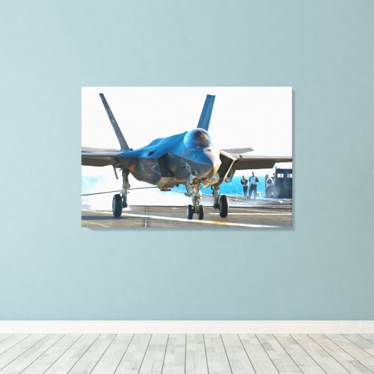 F-35C LICHTING II 24x36 Canvas Afdruk (Insitu (Houten vloer))