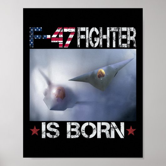 F 47 Fighter Jet F47 6th Gen Fighter F-47 US Air F Poster (Voorkant)
