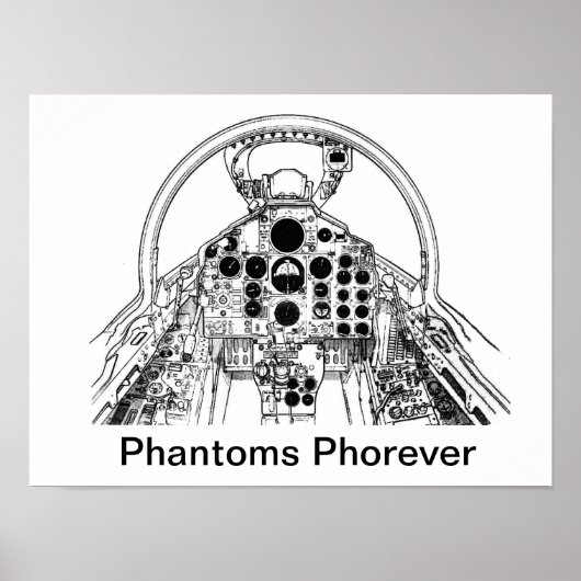 F-4 Cockpit vooraan Poster (Voorkant)