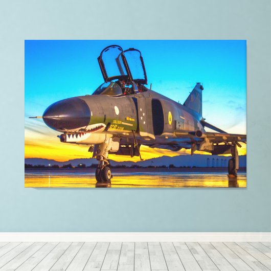 F-4 FANTOM 36x48 Canvas Afdruk (Insitu (Houten vloer))
