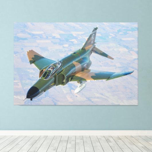 F-4 FANTOM 40x60 Canvas Afdruk (Insitu (Houten vloer))