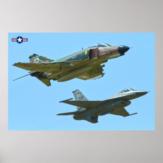 F-4 FANTOM en F-16 FIGHTING FALCON Poster (Voorkant)