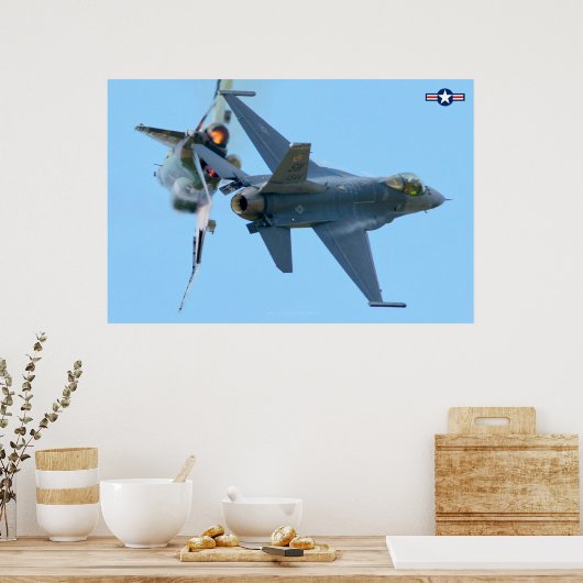 F-4 FANTOM en F-16 FIGHTING FALCON Poster (Keuken)