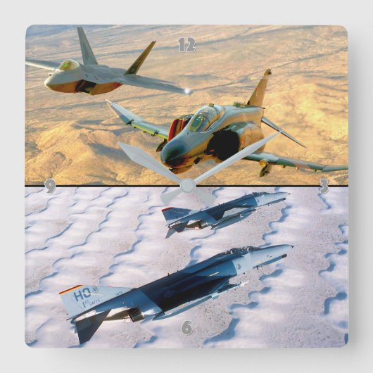 F-4 FANTOM VIERKANTE KLOK (Voorkant)