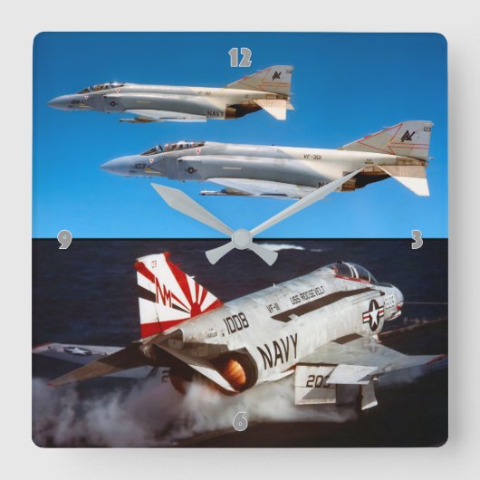 F-4 FANTOM VIERKANTE KLOK (Voorkant)