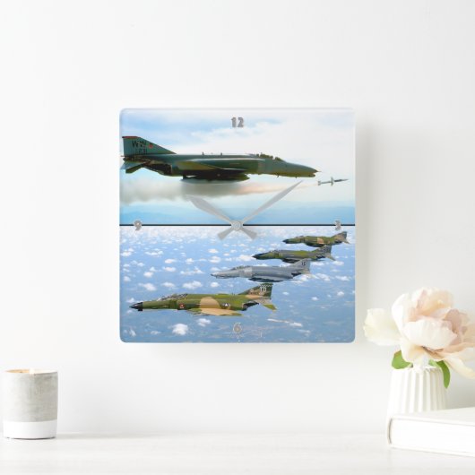 F-4 FANTOM VIERKANTE KLOK (Huis)