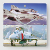 F-4 FANTOM VIERKANTE KLOK (Voorkant)