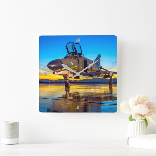 F-4 FANTOM VIERKANTE KLOK (Huis)